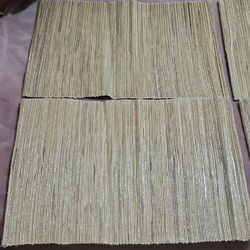 Gold Textured Placemats Set of 4, 13" x 19"